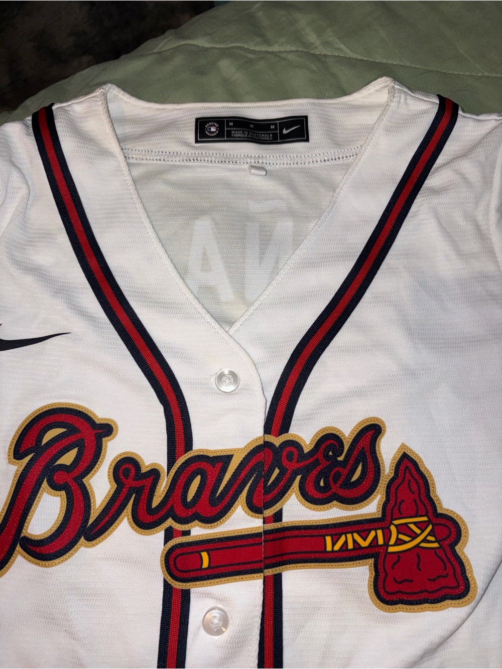 Nike Atlanta Braves Acuna White Button-Up Jersey medium - Picture 4 of 6